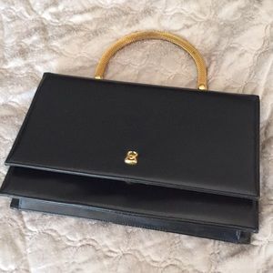 Vintage black leather handbag